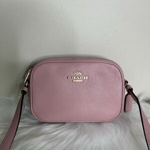 Coach Jamie Camera Bag Pink Pebbled Leather Crossbody CA069 Gold Hardware New